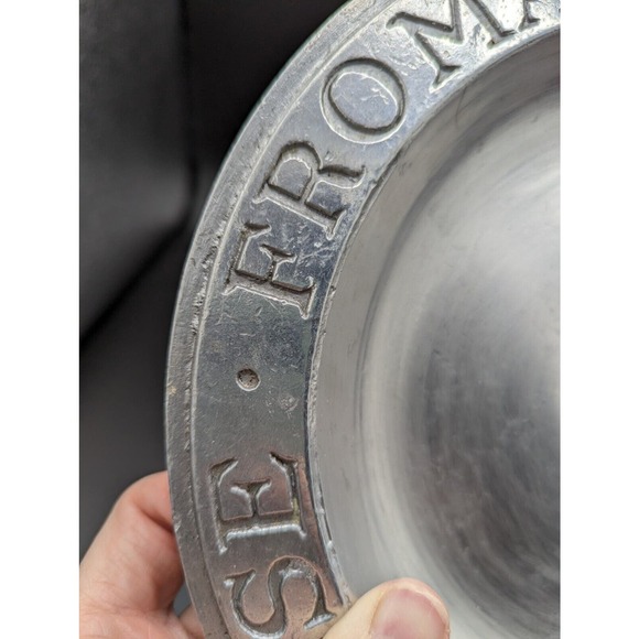 Vintage Pewter Cheese tray plate Craft American By Bon Chef Kenilworth NJ 9 inch - Picture 10 of 11